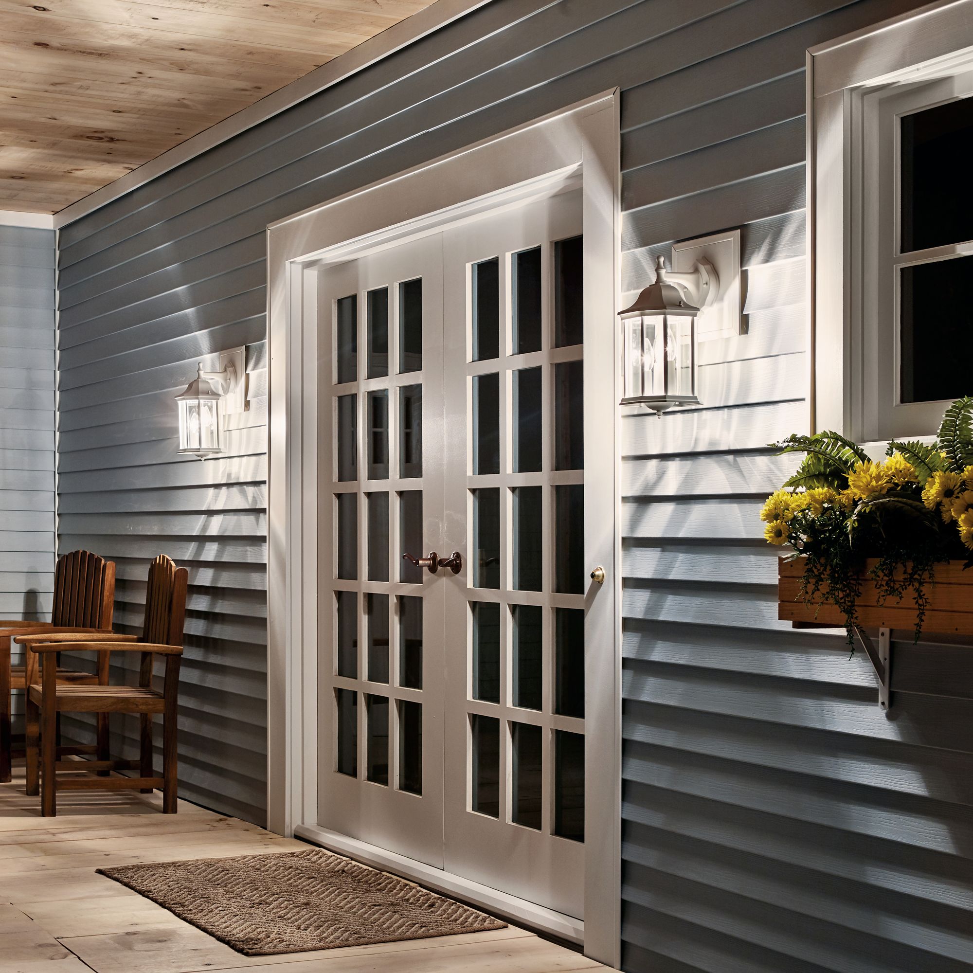 Image 6 Chesapeake 3-Light 14.75-in White Outdoor Wall Light more views