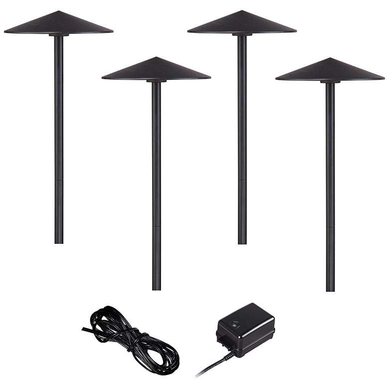 Image 1 Chesapeake Black LED Cone Path Light Landscape Kit