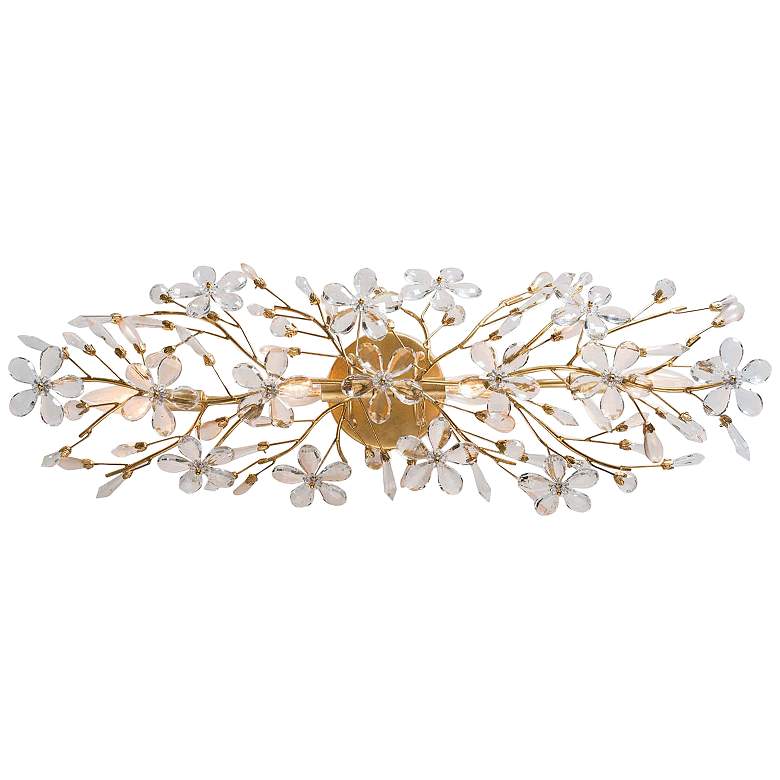 Image 1 Cheshire 9" High Gold Leaf Crystal 4-Light Bath Light
