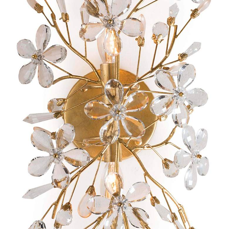 Image 4 Cheshire 9" High Gold Leaf Crystal 4-Light Bath Light more views