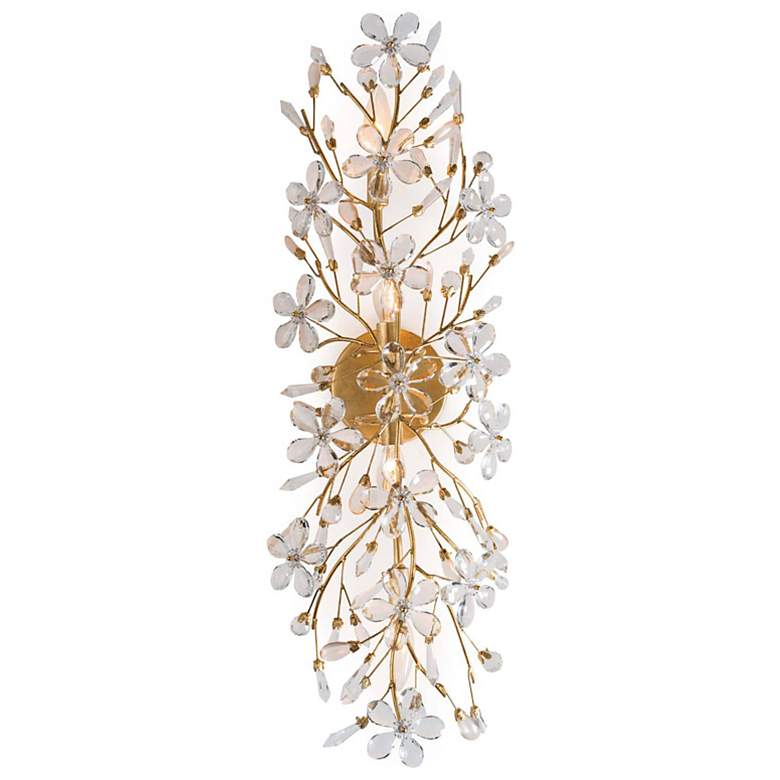 Image 5 Cheshire 9" High Gold Leaf Crystal 4-Light Bath Light more views