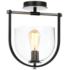 Cheshire Collection 1-Light Semi-Flush Mount, Black & Nickel