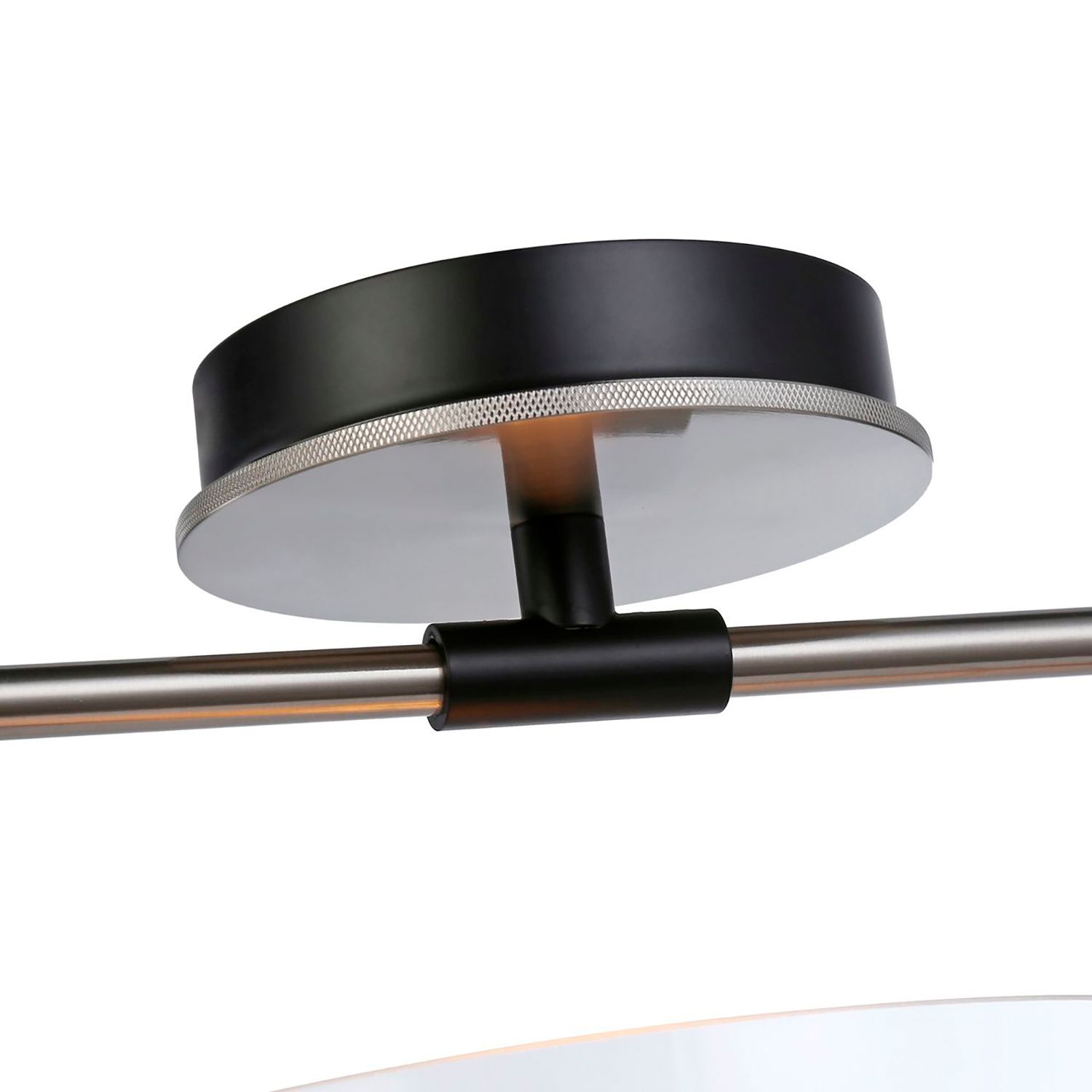 Image 3 Cheshire Collection 1-Light Semi-Flush Mount, Black & Nickel more views