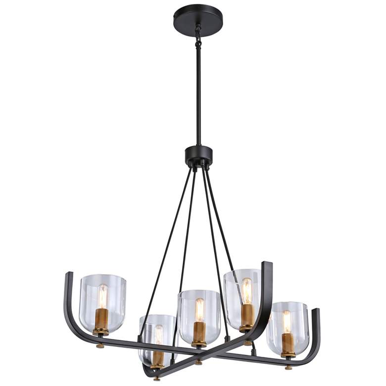 Image 1 Cheshire Collection 5-Light Chandelier, Black & Brass