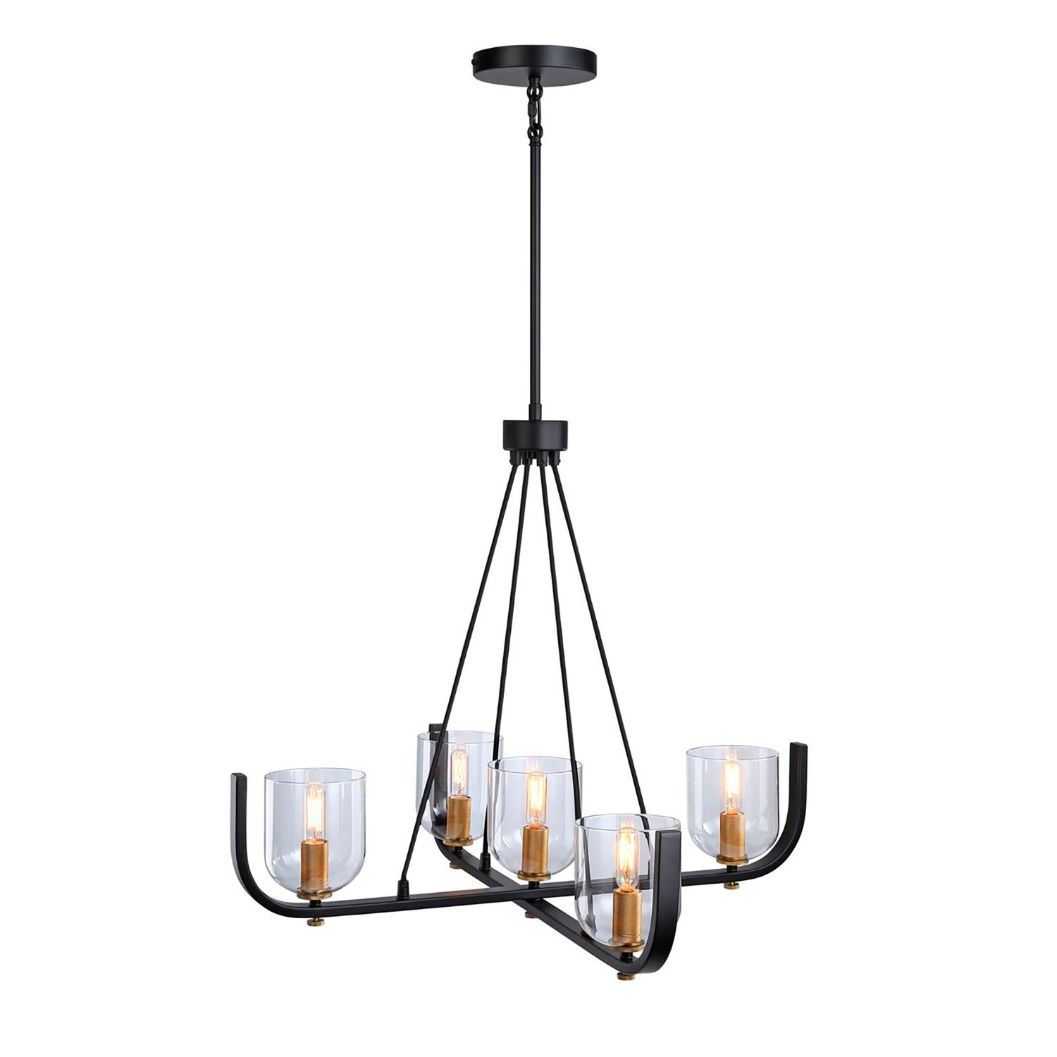 Image 3 Cheshire Collection 5-Light Chandelier, Black & Brass more views