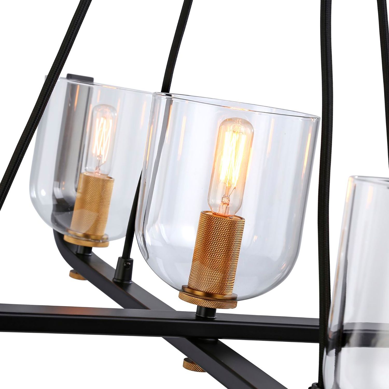 Image 4 Cheshire Collection 5-Light Chandelier, Black & Brass more views