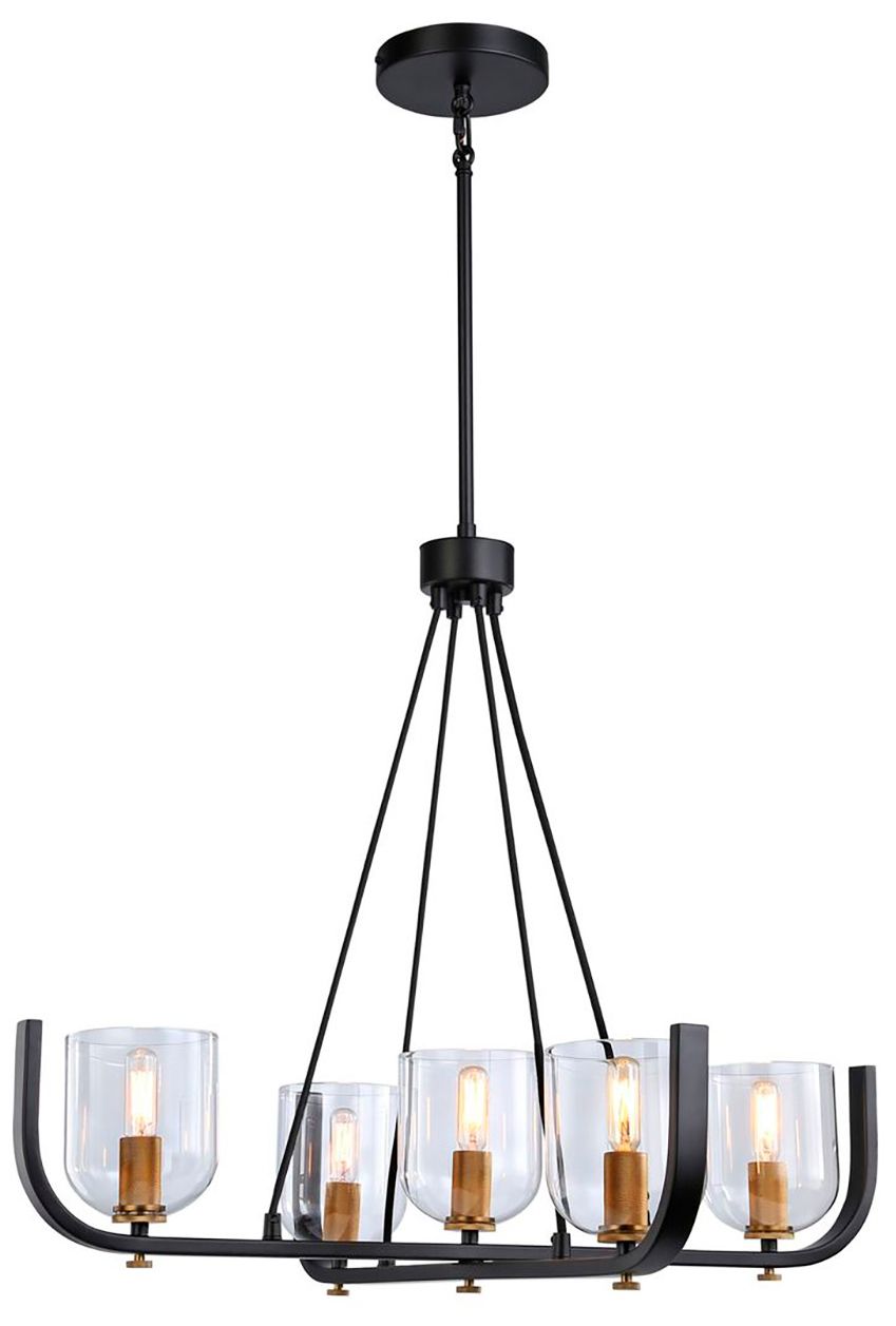 Image 6 Cheshire Collection 5-Light Chandelier, Black & Brass more views