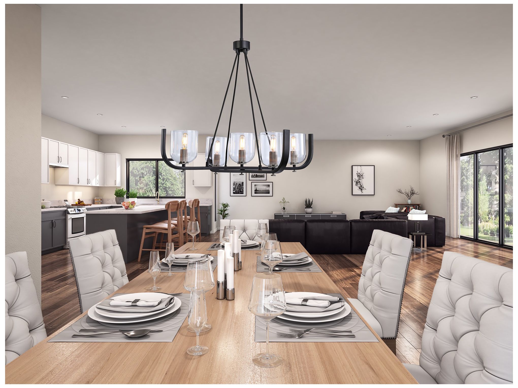 Image 2 Cheshire Collection 5-Light Chandelier, Black & Nickel more views