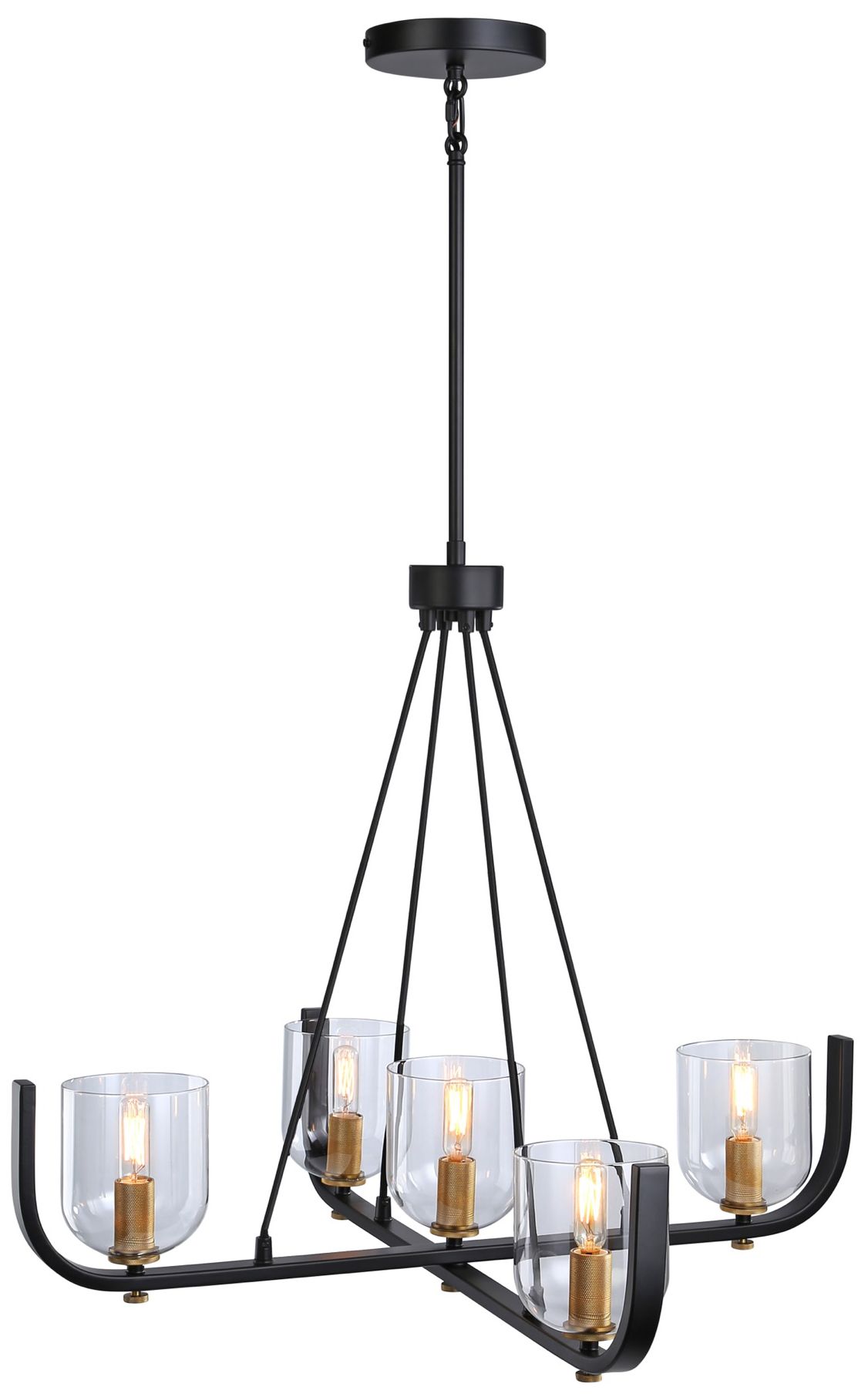 Image 3 Cheshire Collection 5-Light Chandelier, Black & Nickel more views