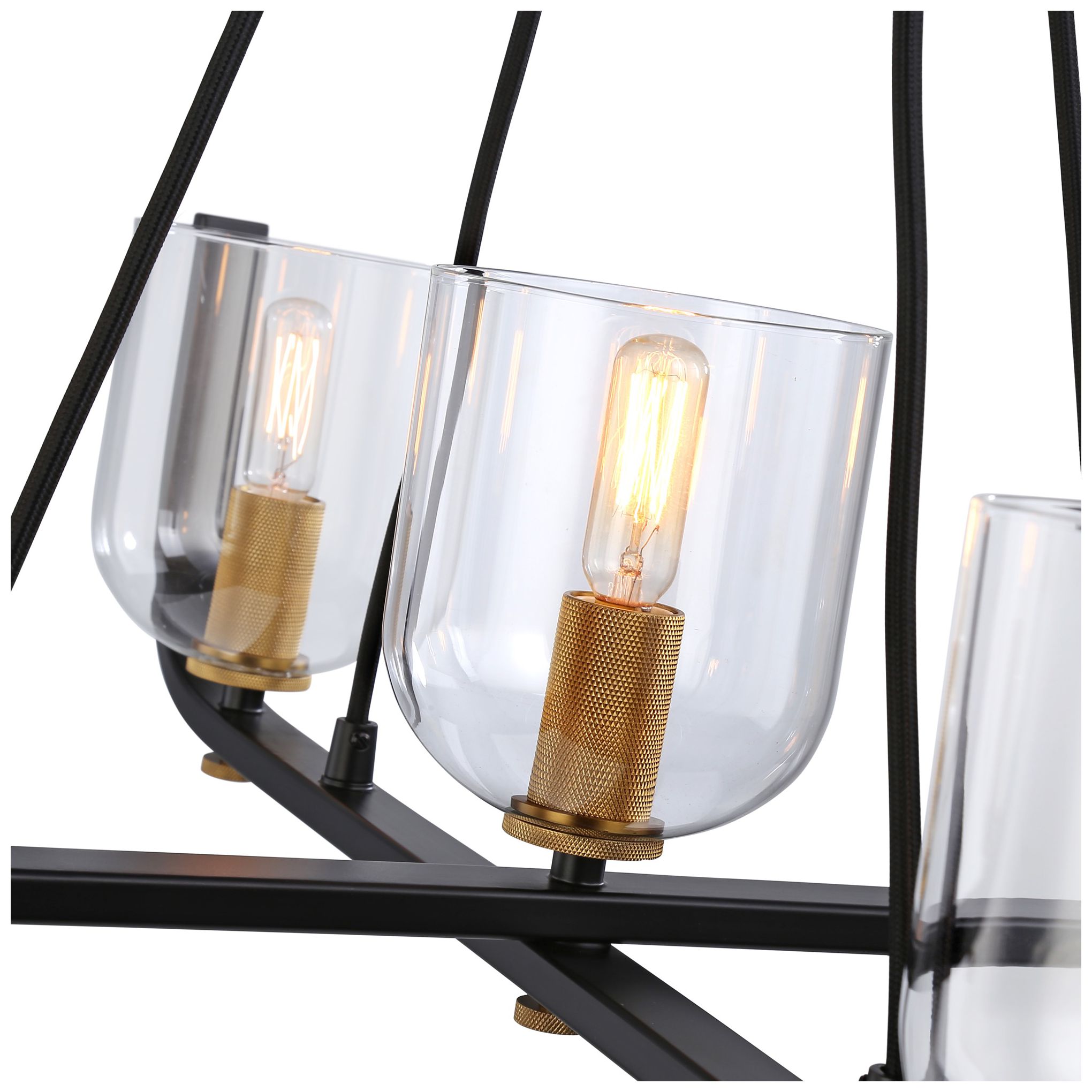 Image 4 Cheshire Collection 5-Light Chandelier, Black & Nickel more views