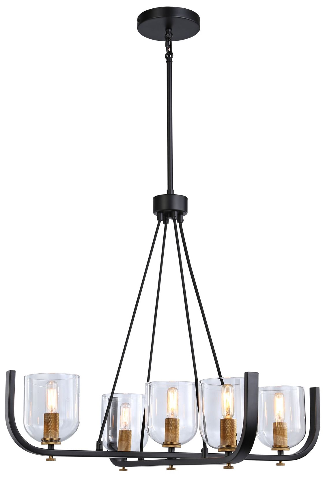 Image 6 Cheshire Collection 5-Light Chandelier, Black & Nickel more views