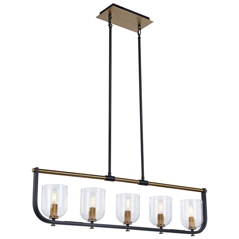 Image 1 Cheshire Collection 5-Light Island Light, Black & Brass