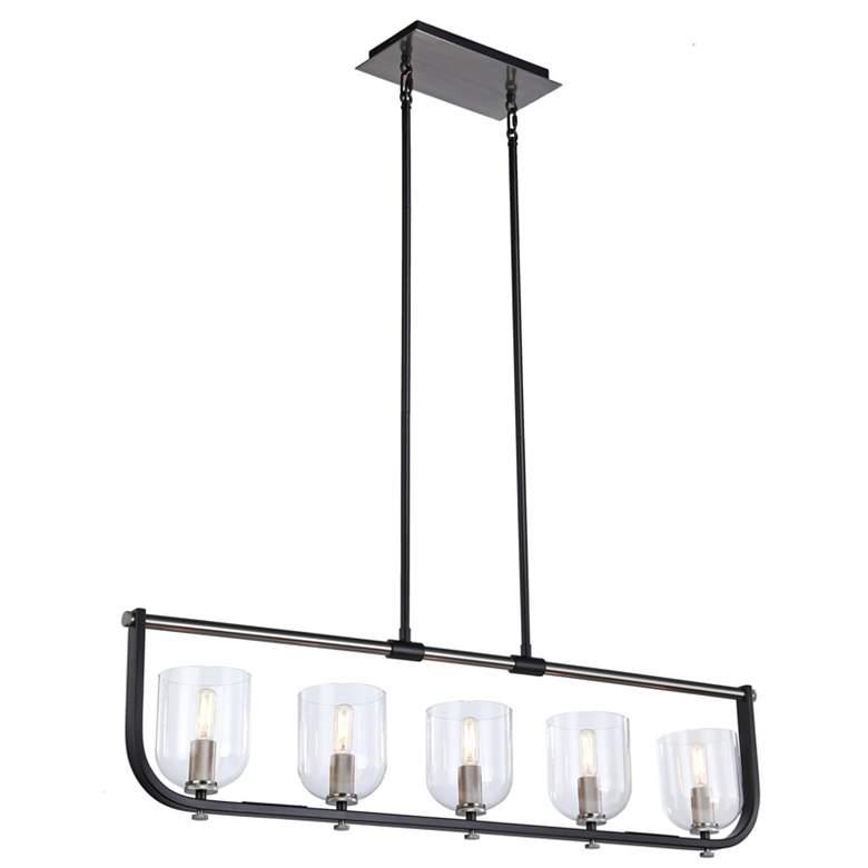 Image 1 Cheshire Collection 5-Light Island Light, Black & Nickel