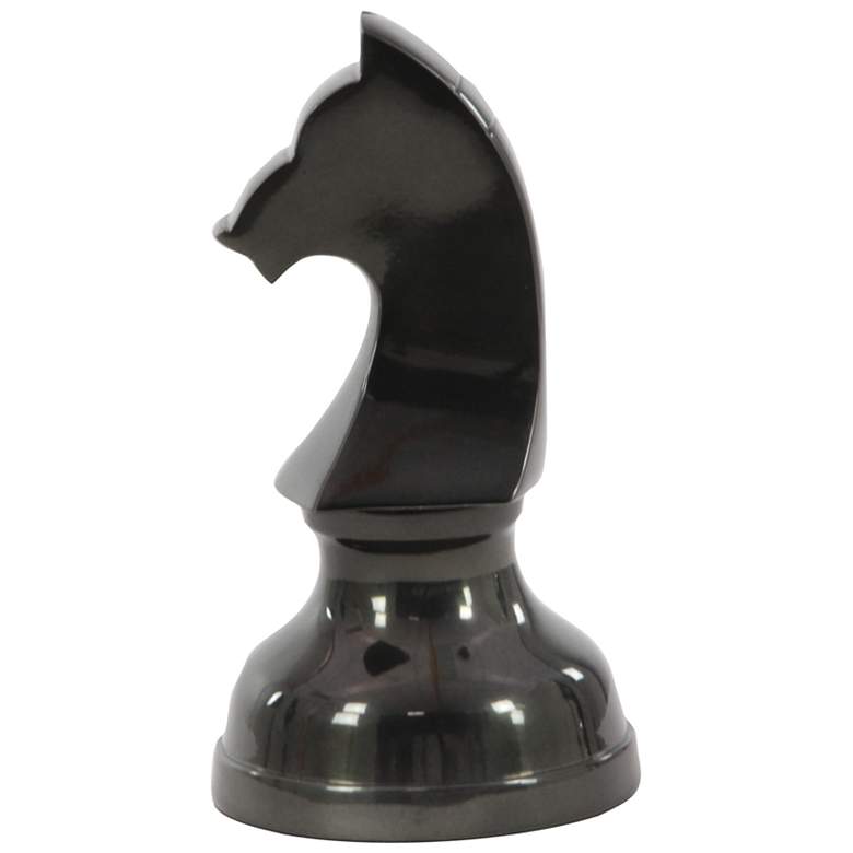 Image 4 Chess 10 inch High Metallic Gray Metal Sculptures Set of 3 more views
