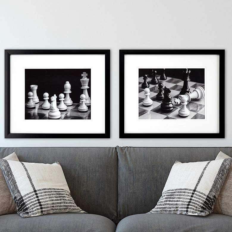 Image 2 Chess Boards 31" Wide 2-Piece Giclee Framed Wall Art Set