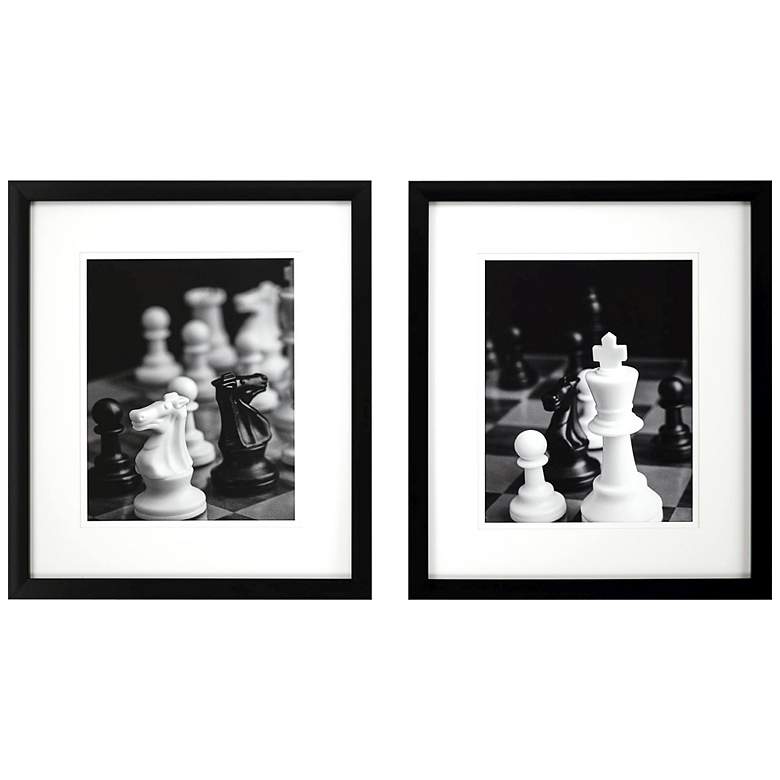 Image 3 Chess Moves 31" High 2-Piece Giclee Framed Wall Art Set