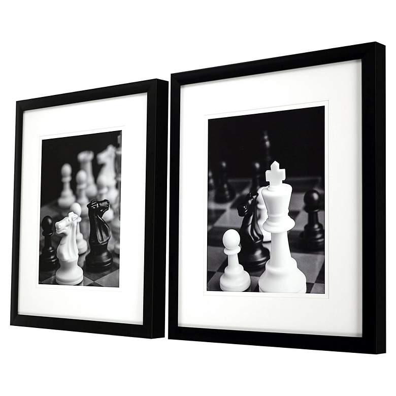 Image 5 Chess Moves 31" High 2-Piece Giclee Framed Wall Art Set more views