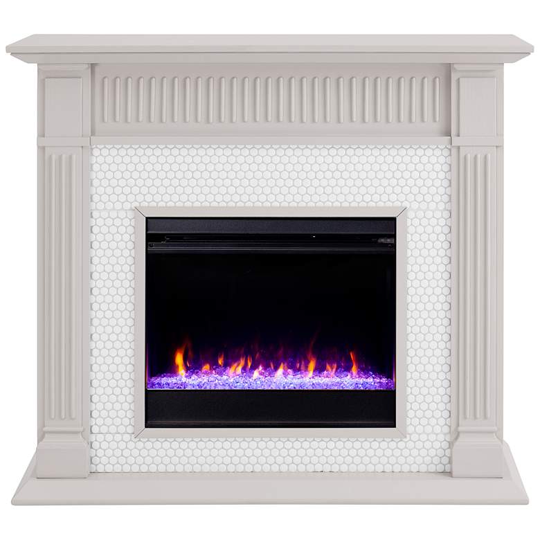 Image 2 Chessing 48" Wide Gray LED Color Changing Electric Fireplace