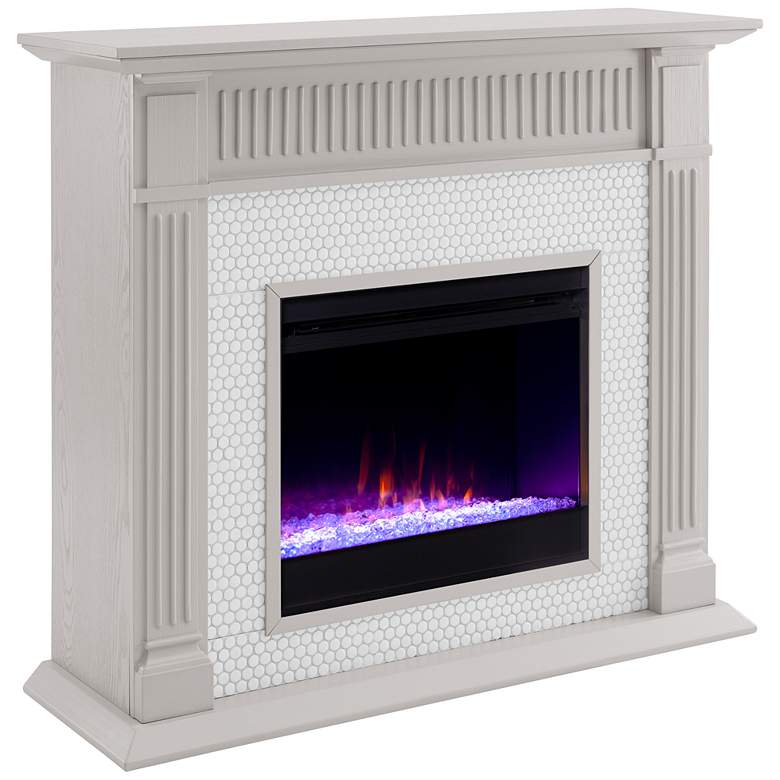 Image 4 Chessing 48" Wide Gray LED Color Changing Electric Fireplace more views