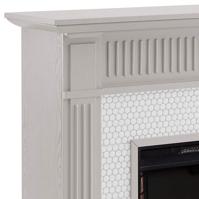 Image 2 Chessing 48"W Gray White LED Electric Fireplace with Remote more views