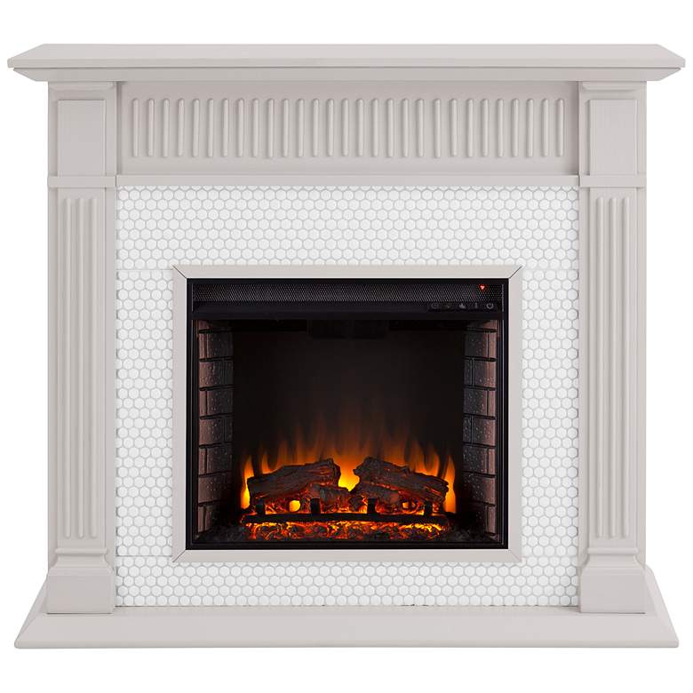 Image 3 Chessing 48"W Gray White LED Electric Fireplace with Remote more views