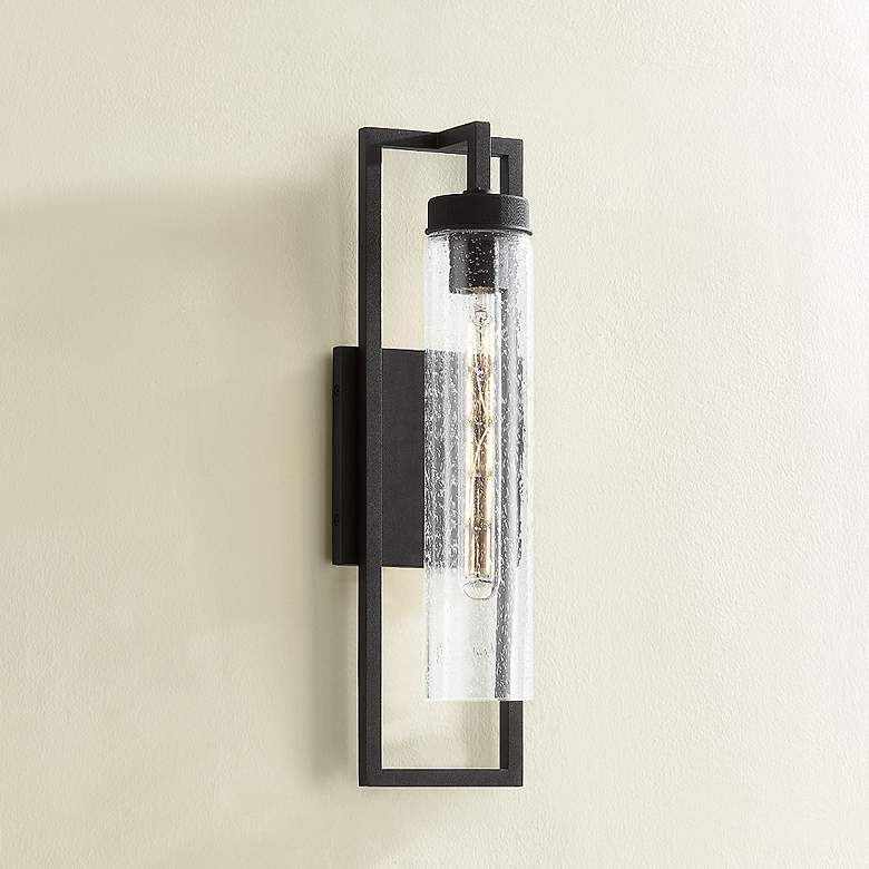 Image 1 Chester 18" High Textured Black Wall Sconce