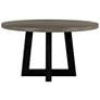 Chester 55 in. Modern Round Dining Table in Acacia Wood and Concrete