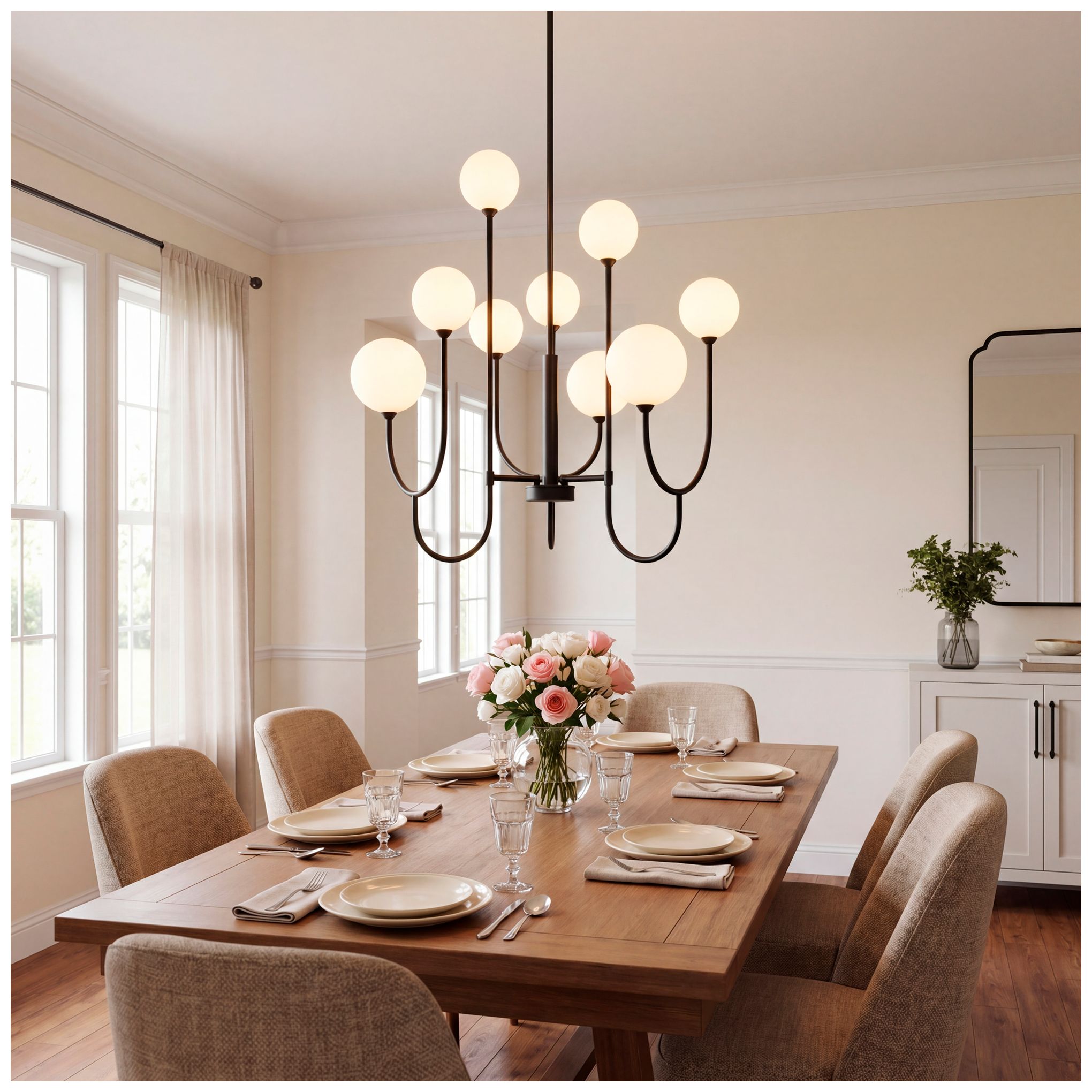 Chester 9-Light Chandelier in Matte Black