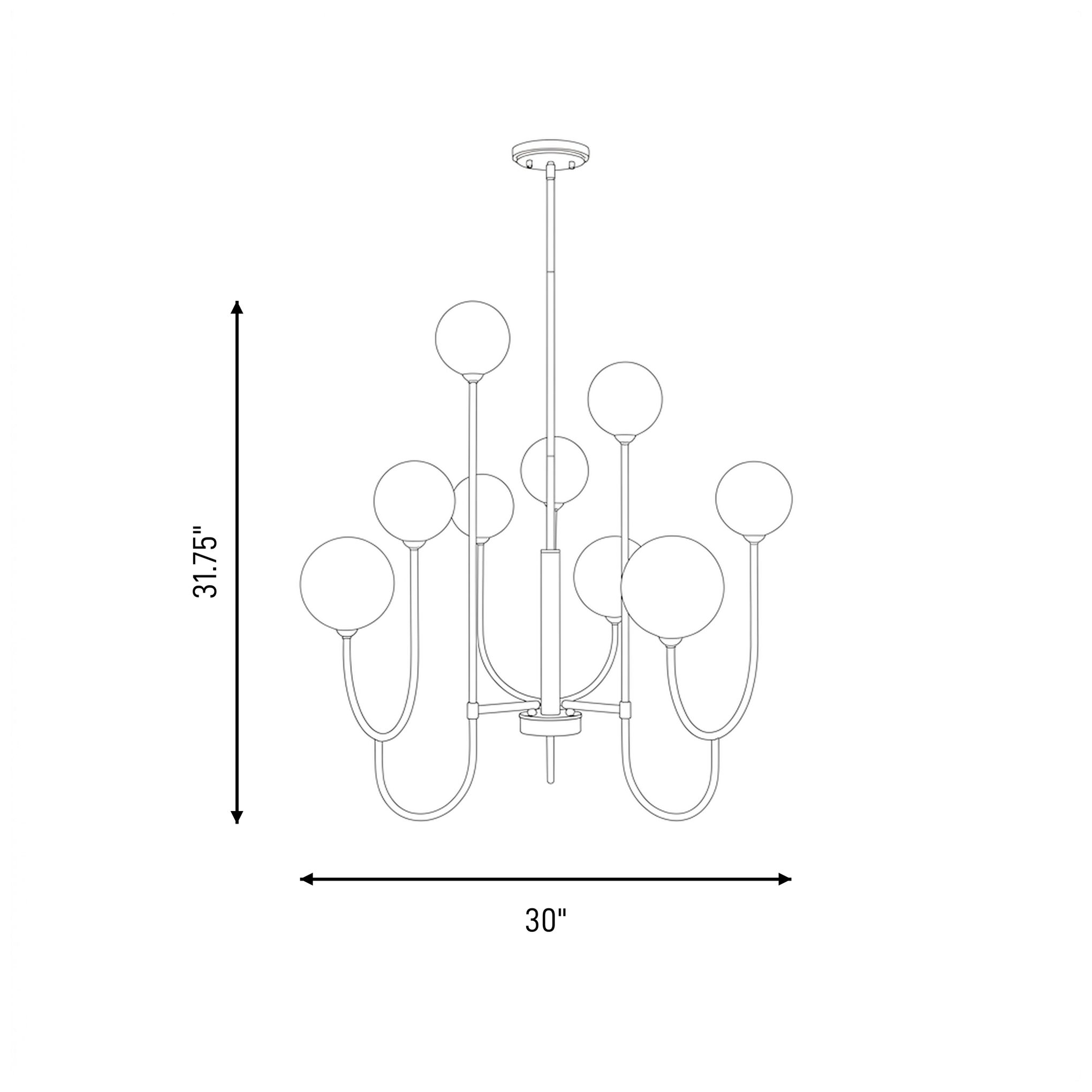 Chester 9-Light Chandelier in Matte Black
