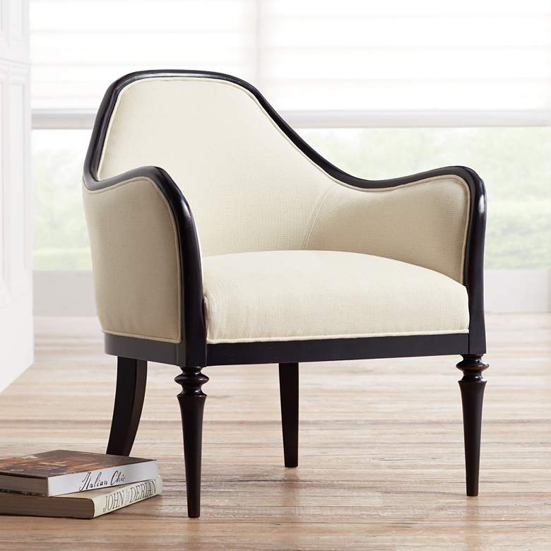 Image 1 Chester Black and Ivory Upholstered Accent Chair