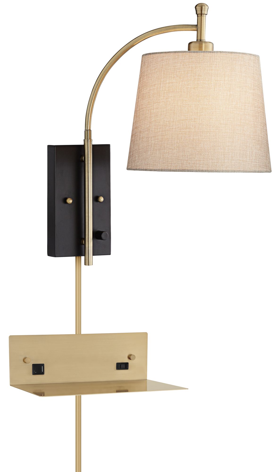 chester antique brass and black wall lamp