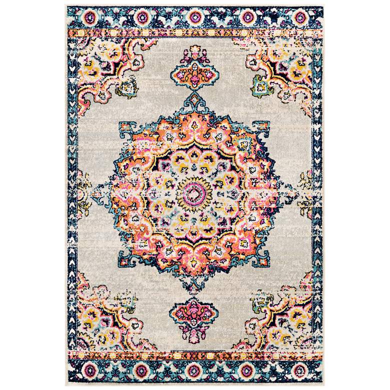 Image 2 Chester CHE-2317 5'3"x7'3" Burnt Orange and Aqua Rug