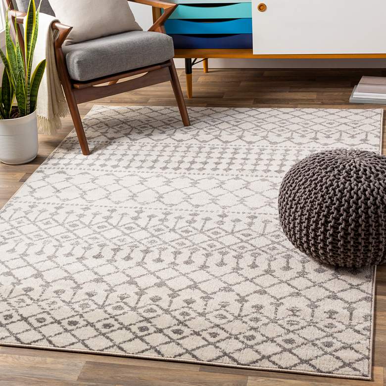 Image 1 Chester CHE-2319 5&#39;3 inchx7&#39;3 inch Medium Gray Khaki Area Rug