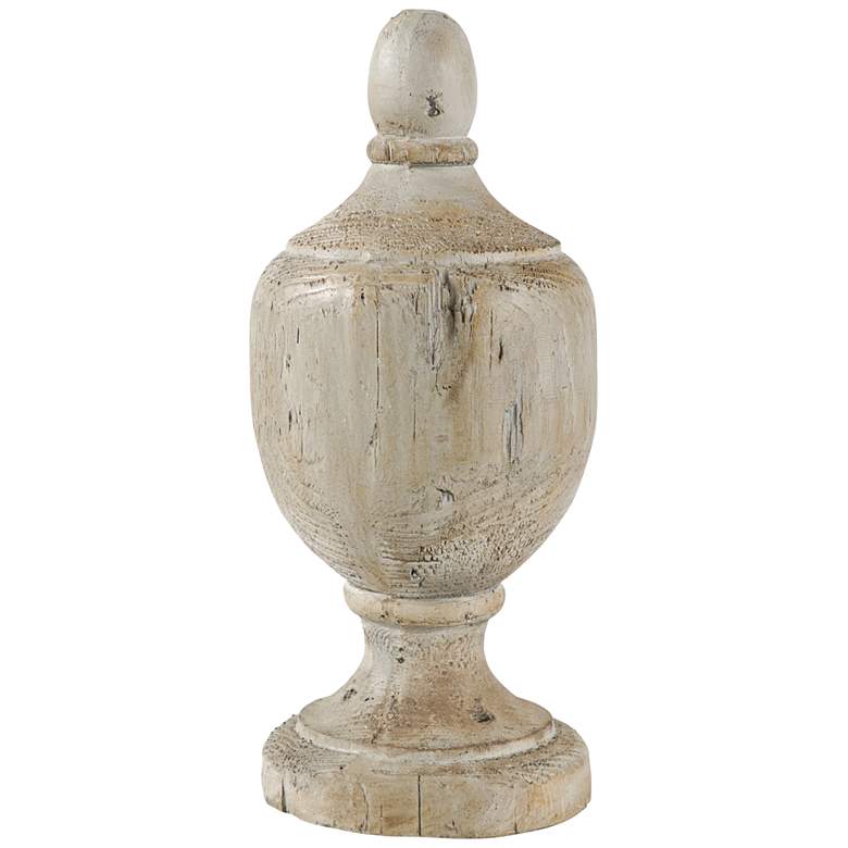 Image 1 Chester Finial Whitewash 17 1/2" High Decorative Sculpture