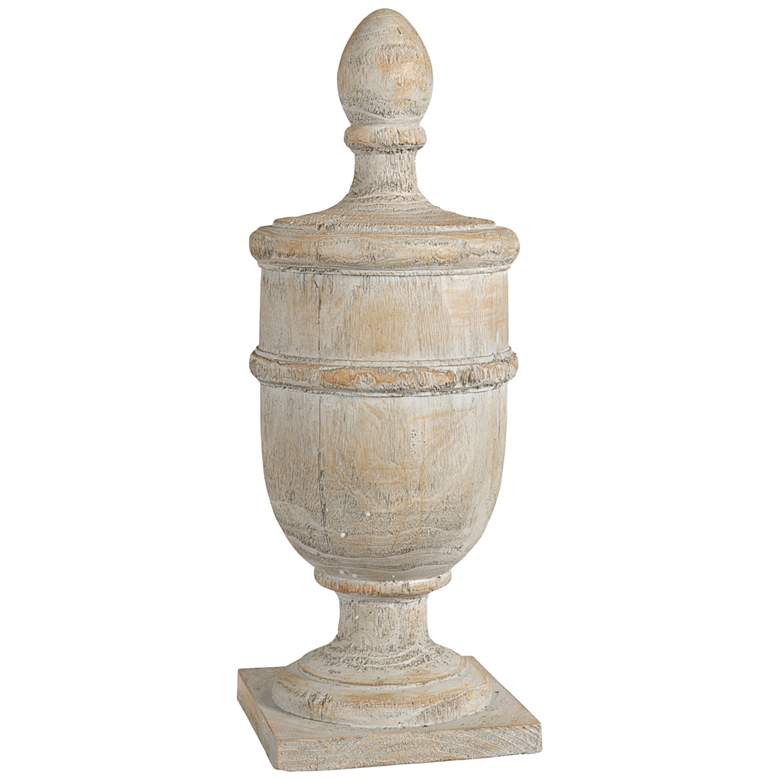 Image 1 Chester Finial Whitewash 22 inch High Decorative Sculpture