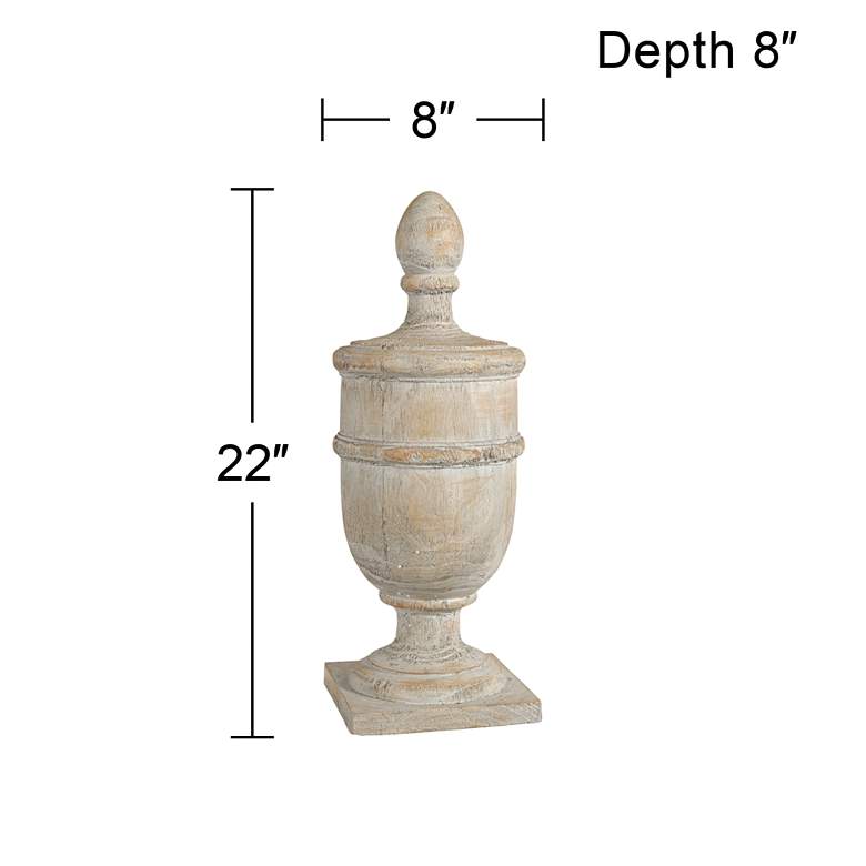 Image 3 Chester Finial Whitewash 22" High Decorative Sculpture more views