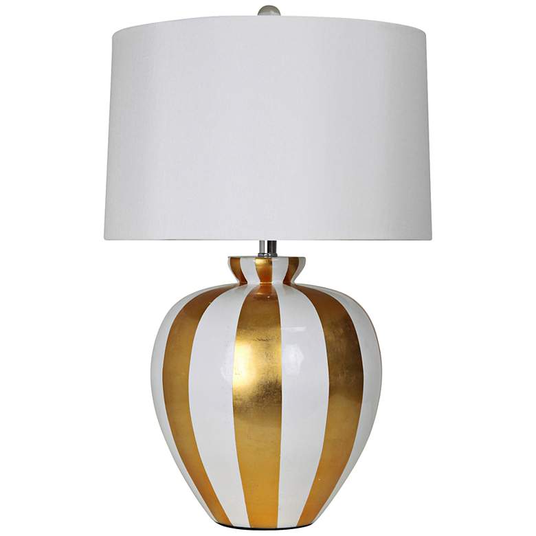 Image 1 Chester Gold Stripe Bamboo Table Lamp