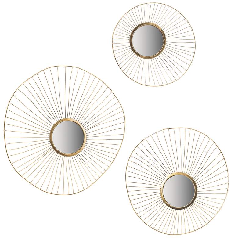 Image 1 Chester Gold Wall Mirrors - Set of 3
