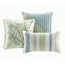 Chester Green Blue Striped 7-Piece Queen Comforter Bed Set