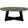 Chester Modern Round Coffee Table in Acacia Wood and Concrete