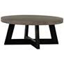 Chester Modern Round Coffee Table in Acacia Wood and Concrete