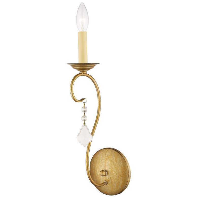 Image 1 Chesterfield 1-Light Antique Gold Leaf Vintage Candle Wall Sconce