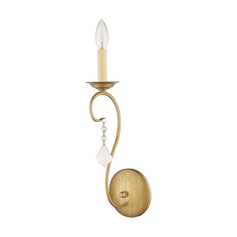 Image 3 Chesterfield 1-Light Antique Gold Leaf Vintage Candle Wall Sconce more views