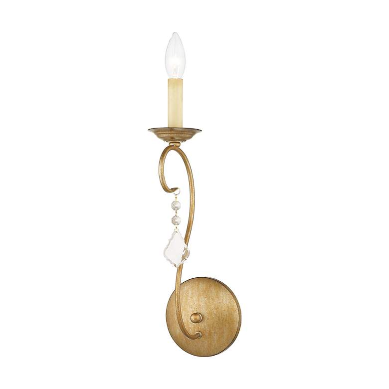 Image 4 Chesterfield 1-Light Antique Gold Leaf Vintage Candle Wall Sconce more views