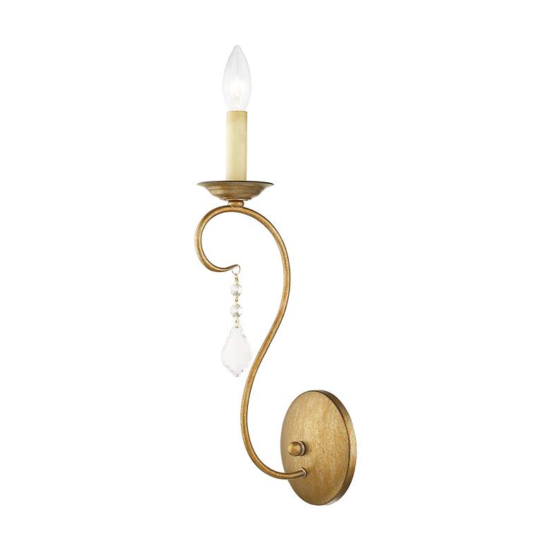 Image 5 Chesterfield 1-Light Antique Gold Leaf Vintage Candle Wall Sconce more views