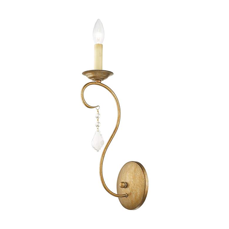 Image 6 Chesterfield 1-Light Antique Gold Leaf Vintage Candle Wall Sconce more views