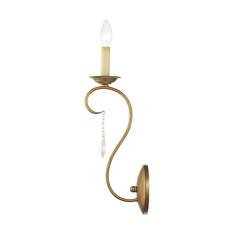 Image 7 Chesterfield 1-Light Antique Gold Leaf Vintage Candle Wall Sconce more views