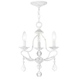 Chesterfield 12-in 3-Light Antique White Vintage Candle Chandelier