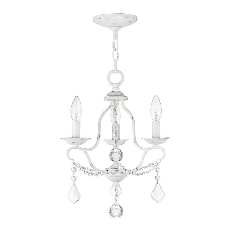 Image 3 Chesterfield 12-in 3-Light Antique White Vintage Candle Chandelier more views