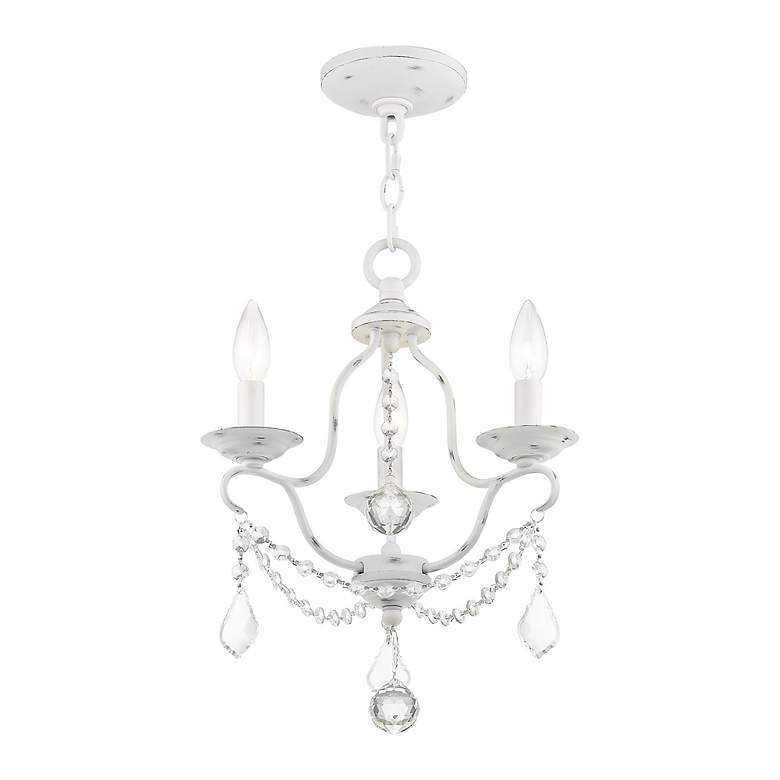 Image 5 Chesterfield 12-in 3-Light Antique White Vintage Candle Chandelier more views